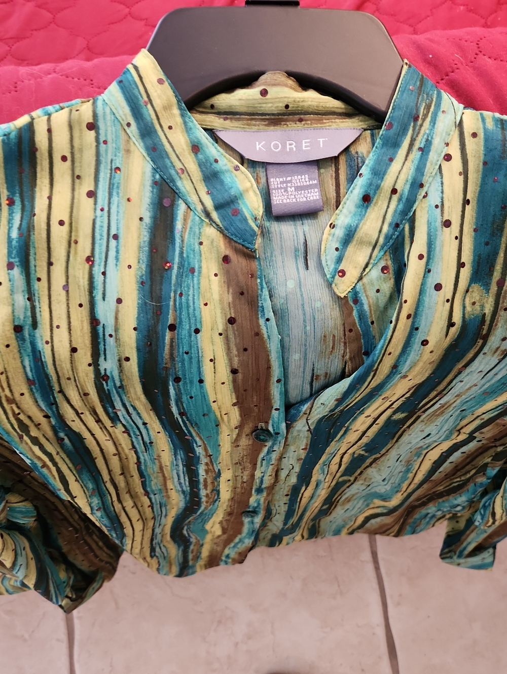 Koret Sequin Embellished Long Sleeve Blouse